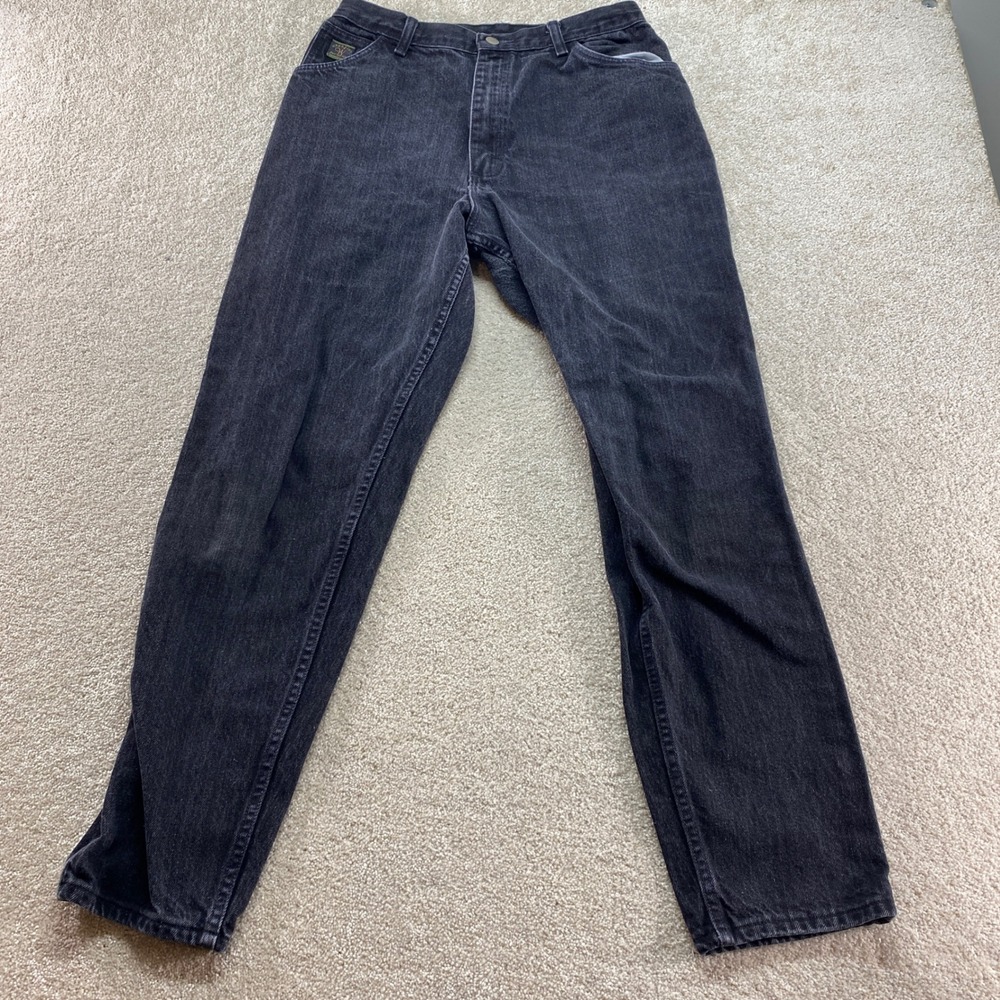 Wrangler Jeans Womens 14x32 Black Vintage High Waisted Tapered Leg